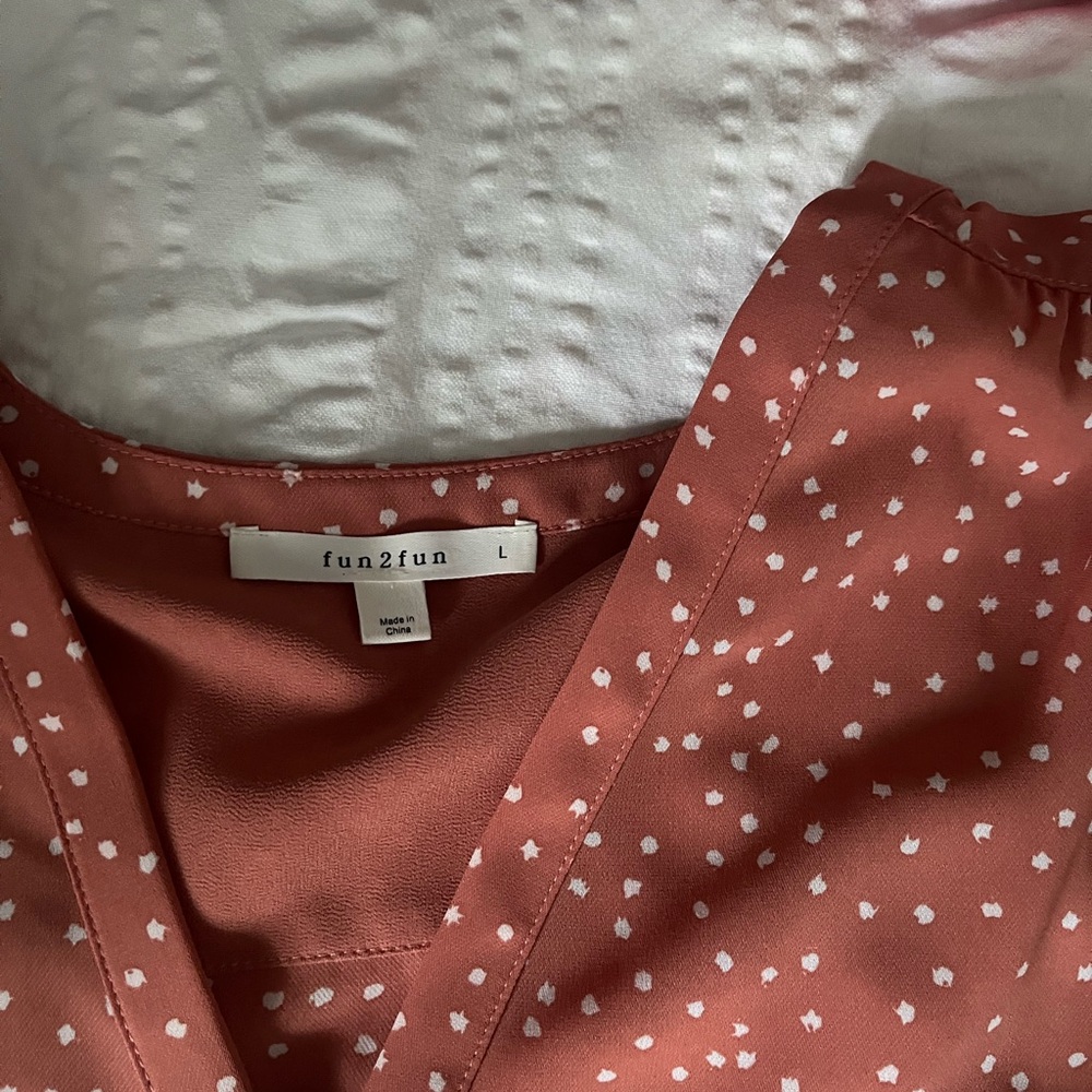 fun2fun Rust Pink Polka Dot Blouse